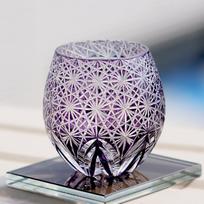 Handmade Crystal Glass 11 oz Japanese Cut Lowball Tumbler for Bourbon Scotch Cocktail Luxury Gift for Men and Women gray