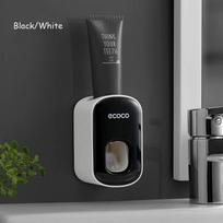 Ecoco Automatinis dantų pastos dozatorius Be vinies Vonios dantų pastos išspaustukas Be gręžimo prie sienos tvirtinami vonios aksesuarai Puiki dovana juoda
