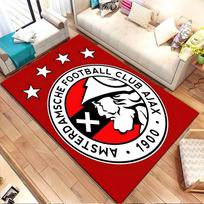 Ajax futbolo klubo logotipas raštuotas kilimėlis, neslystantis kilimėlis, tinkamas svetainės ir miegamojo sofoms 40x60cm( 15x23in ) black
