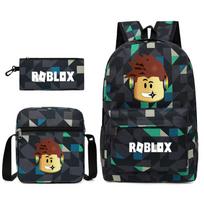Roblox Backpack Set 3-Piece School Bag Travel Bag Student Bookbag for Boys Girls Adults Black