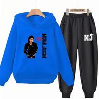 Rudens drabužiai Michael Jackson spaudinys Vaikų džemperis su gobtuvu + kelnių kostiumas Juodas 3-12 metų Mergaitėms Rožiniai sportinio kostiumo komplektai Berniukų kelnių kostiumai 110 black