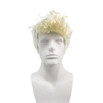 Platinum Blonde Spiky Wig – Short Synthetic Hair, Messy Textured Style for Anime, Punk, Rock & Cosplay Character Looks white