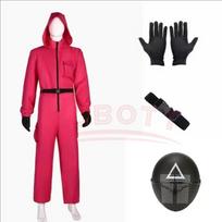 TV žaidimas Raudonojo kalmaro žaidimas Jumpsuit Cosplay vakarėlio sportinis kostiumas Apranga Kaukės Rekvizitas Vaidmenų žaidimas Klasikinis kostiumas Iš Ko Naujas XS red
