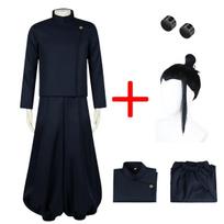 Jujutsu Kaisen Geto Suguru Cosplay Anime Kostiumas Juoda Mokyklos Uniforma Perukas Rinkinys Helovinas Vyriški Kostiumai Drabužiai S black