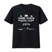 Retro arkados stiliaus Space Invaders Game Over Įdėkite monetą Paspauskite Start T marškinėlis 1978 m. dizainas vintažinis Išskalbti dizainerio drabužiai 2XL black