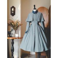 Elegant lapel waist Lolita style coat women's autumn new shawl design coat Chenier elastane XL gray
