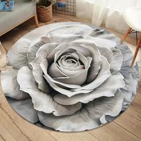 3D Gėlių Rašto Kilimas, Baltos Lelijų Kilimas, Svetainės Dekoro Plotiniai Kilimai Tinka Vonios Kambariui Neslystanti Nugarėlė Lengva Valyti 60cmx60cm white