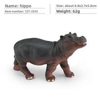 Neanimuota safario laukinės gamtos begemoto figūrėlė namų dekoravimui ir žaidimams Hippo S black