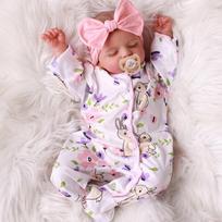 NPK 18 colių Rosalie naujagimio lėlė Reborn - Rankomis dažytas aukštos kokybės 3D odos atspalvis su žaislu 46cm balta