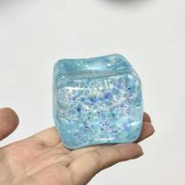 Squishy Snowflake Ice Cubes Slow Rising Sensory Fidget Toy Soft Ice Cubes Stress Relief Squeeze Toy Hand Exercise Calming Tool gray