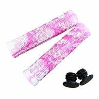 2 Pieces Mountain Bike Handlebar Grips WearResistant Trail Wide Compatibility for City White Pink pink