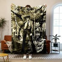 death Note  Soft and comfortable flannel Suitable for sofas living rooms outdoor camping travel and also makes a great anniversary gif 150cmx180cm black