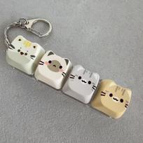 Mielas Katė Katė Fidget Clicker Raktų pakabukas Pirštų klaviatūra Pakabukas  Dovanos kačiukų gerbėjams 11 white