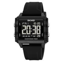 SKMEI 2320 Vandeniui atsparus chronometras Atgalinės atskaitos laikrodis ant riešo Reloj Hombre Šaunūs skaitmeniniai sportiniai laikrodžiai vyrams, moterims, studentams 5Bar black