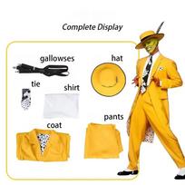 Filmo Kaukė Cosplay Kostiumas Jim Carry Cosplay Geltonas Vienodas Karnavalo Šventės Kostiumas Kepurė Žalia Kaukė Helovino Karnavalo Kostiumas M yellow