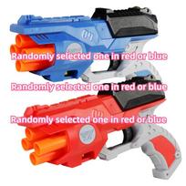 Boys Soft Foam Toy Gun 4-S Soft Bullet Gun Manual EVA Foam Darts Gun Teens Outdoor Shooting Games Toys Kids Birthday Gifts blue