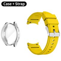 Dėklas+Apyrankė, skirta Samsung Galaxy Watch 4/5/6/7 40mm 44mm, minkštas TPU, visapusis ekrano apsaugas, buferis, silikoninė apyrankė for Watch 7 40 mm