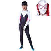 Patvarus Žmogaus-voro „Into The Spider-verse“ Gwen Stacy Cosplay apranga su nepriekaištingomis siūlėmis vaikams 120 black