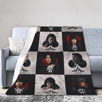 Alices in Borderland Plush Blanket Children Flannel Throw Blanket For Couch Chair Sofa Bed Soft Bedspread Gift Idea Size: 75*100cm, Weight: 280 GSM gray