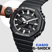 CASIO GA-2100-1A G-SHOCK Black White Mens Wristwatch Carbon Core Shock Resistant 20 Bar Water Analog Digital Slim Lightweight LED International gray