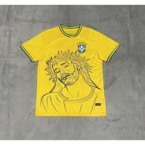 Brazilijos Edition trumpomis rankovėmis futbolo marškinėliai vyrams, moterims - Aukštos kokybės sportinė apranga su kvėpuojančiu polipropileno audiniu Medium