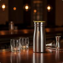 Water Jug with Lid Handleless Pitcher Matte Stainless Steel for Dining Table, žalia