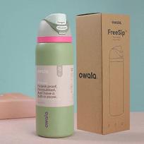 24OZ Owala FreeSip Termosinis nerūdijančio plieno vandens buteliukas su šiaudeliu Termosinis puodelis Y žalia