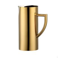 Stainless Steel Pitcher Polished Cylindrical Serving Carafe for Bartenders, Hosts, auksas