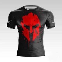 Summer new style Spartan helmet 3D printed men's T-shirt for boxing and fitness,daily outdoor activities.Quick-drying.Streetwear XL red