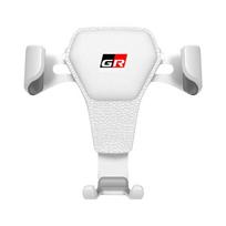 Car Phone Holder Air Vent G-Sensor Smartphone GPS Stand for Toyota TRD GR Yaris Mark-X Mirai Yaris Corolla Avensis Aygo Vitz Vios GR white