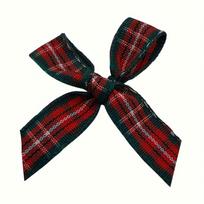Christmas Art Deco Style Polyester Plaid Bows-Red&Green Featherless Holiday Decor for DIY Gifts,Home & Party Accessories 4.5X3.5CM