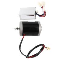 Elektrinio dviračio variklio komplektas 120 W su 3 laidų aliuminio lydinio 250 W šepečiu valdikliu motociklui 12 V black