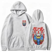 Gundam Vyriškas džemperis su gobtuvu Super RX78 Anime Džemperis Aukštos kokybės Rudens Žiemos Šiltas Sportinis Viršus L white
