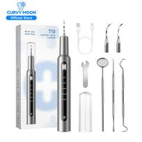 Dog Plaque Tartar Remover for Teeth Cleaning Kit Electric Toothbrush with LED Light 5 Adjustable Modes Safe Dog Dental Care Tool T10 grey