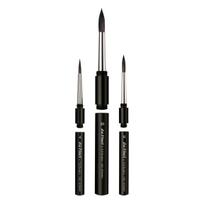 Da Vinci Watercolor Brush 5382 1593 CASANEO Travel Brush of 3 with (Set Case) juoda