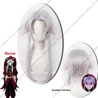 Laisvalaikio cirko Pierrot klouno pilnas komplektas Cosplay kostiumas Perukai Helovino Roleplay apranga Drabužiai Unisex Kaukė Skrybėlė S white