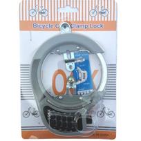 1PC U-Shaped Metal Bicycle Lock Mountain Bike Password Lock Folding Cycle Crab Clamp Steel Pipe Ring Horseshoe Lock-on 4 pilka