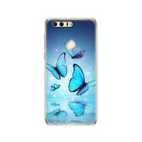 dangtelis telefono dėklas, skirtas Huawei Honor 8, minkštas TPU silikoninis galinis dangtelis, 360 laipsnių pilnai apsaugantis, skaidrus dėklas, katė gėlė Honor 8