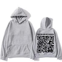 Juokingi QR Kodo Hudiniai Džemperiai Moterims Vyrams Juokingas Išdaigos Megztinis Nuskenuokite Kodą Dėl Staigmenos Raidės Rašto Drabužiai Per dydžio Megztiniai 3XL white