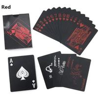 Aukštos kokybės 1 rinkinio juoda folija padengtos pokerio kortos vandeniui atsparios riboto leidimo kolekcijos Magic Poker kūrybinė dovana raudona