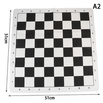 Portable Chess Board 43CM 51CM PU Leather Soft Tournament Chess Board For Children's Educational Games black