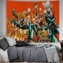 Anime JoJos Bizarre Adventure Printed Large Wall Tapestry Indian Buddha Wall Decoration Witchcraft Bohemian Hippie Wall Art 74x94cm(29x37in) black