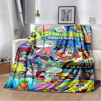 Juokingas SpongeBobas Patrickas Žvaigždė Animacinis Flanelinis Antklodė Minkštas Šiltas Mesti Antklodė Miegamojo Svetainės Lovos Stovyklavimui Iškylai Vaikams 75x100cm yellow