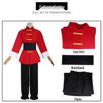 Ranma 1/2 Saotome Kung Fu Cosplay Kostiumas - Anime Drabužiai L red