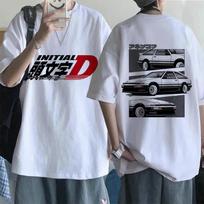 Cartoon Redsuns Gothic Tops Initial D Size T-Shirt Men AE86 Funny Harajuku Manga Tshirt Japanese Anime Graphic Tee Shirt Male 4XL gray