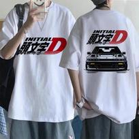 Cartoon Redsuns Gothic Tops Initial D Size T-Shirt Men AE86 Funny Harajuku Manga Tshirt Japanese Anime Graphic Tee Shirt Male 4XL gray