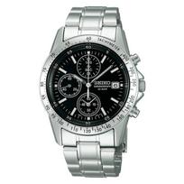 Seiko Selection SBTQ041 Men's Quartz Chronograph Watch, Black Dial black