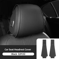 For Porsche Cayenne Macan 2PCS Car Headrest Cover PU Leather Seat Headrest Neck Pillow Protector With Storage Auto Accessories Black 2PCS gray