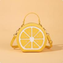 Fruit Slice Handbag Novelty Shaped Purse Playful Lemon for Women, Teens, Casual geltona