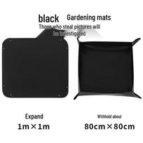 Waterproof Gardening Mat for Planting, Repotting, and Soil Changing Black 50x50cm black
